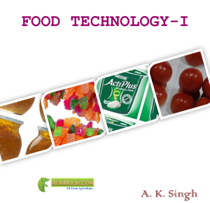 cover page of Food technology pdf book
