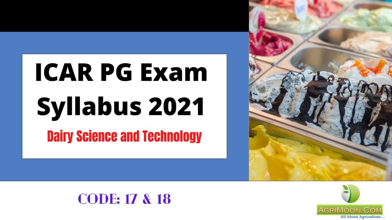 ICAR PG Exam Syllabus For Dairy Science and Technology AgriMoon