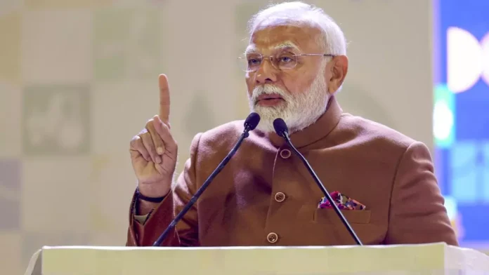 Prime Minister, Narendra Modi during the inaugural ceremony of Grameen Bharat Mahotsav