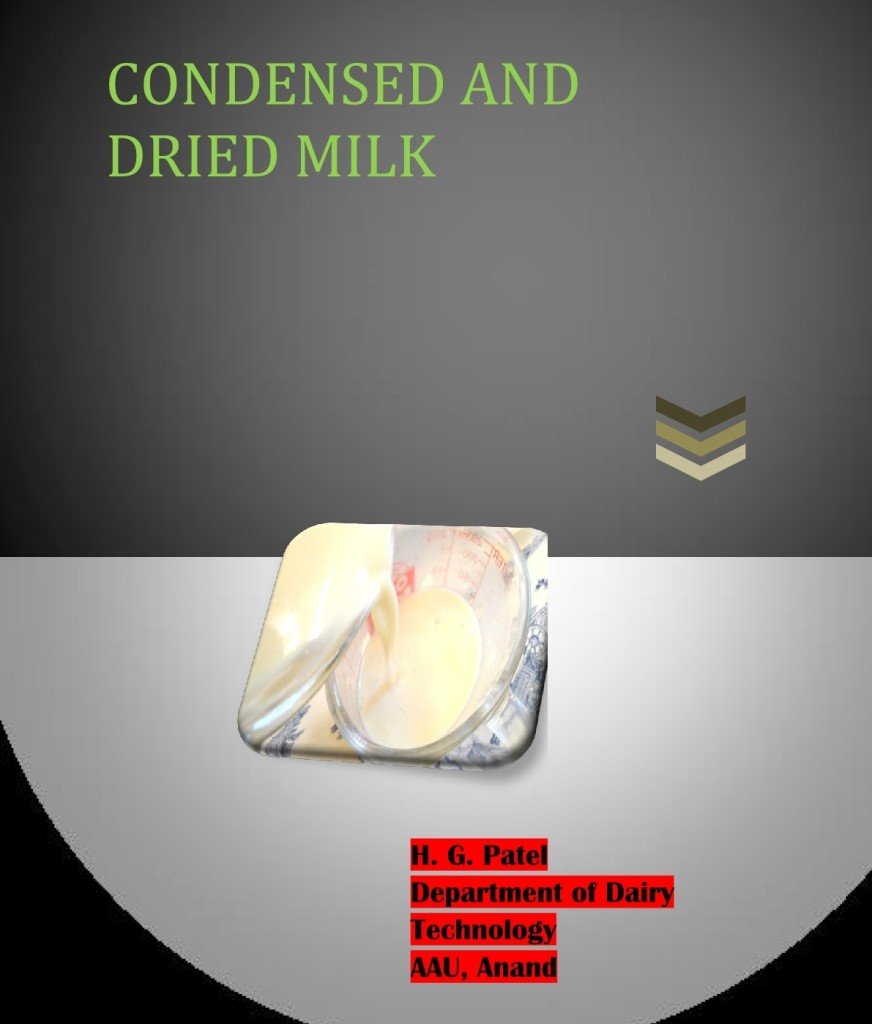 Condensed And Dried Milk PDF Book Free Download AgriMoon