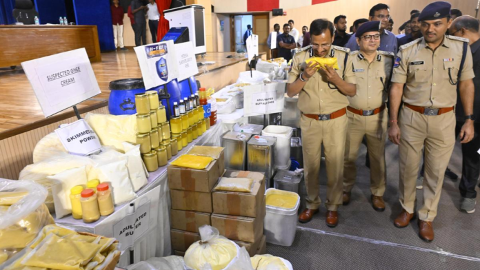 Hyderabad police seize 25.5 tonnes of adulterated ghee, 1,200 litres of palm oil, 600 litres of vanaspathi Hyderabad police seize 25.5 tonnes of adulterated ghee, 1,200 litres of palm oil, 600 litres of vanaspathi