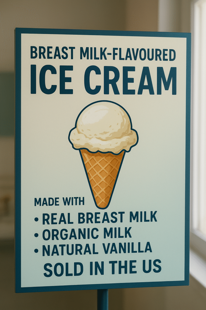 Breast milk-flavoured ice cream