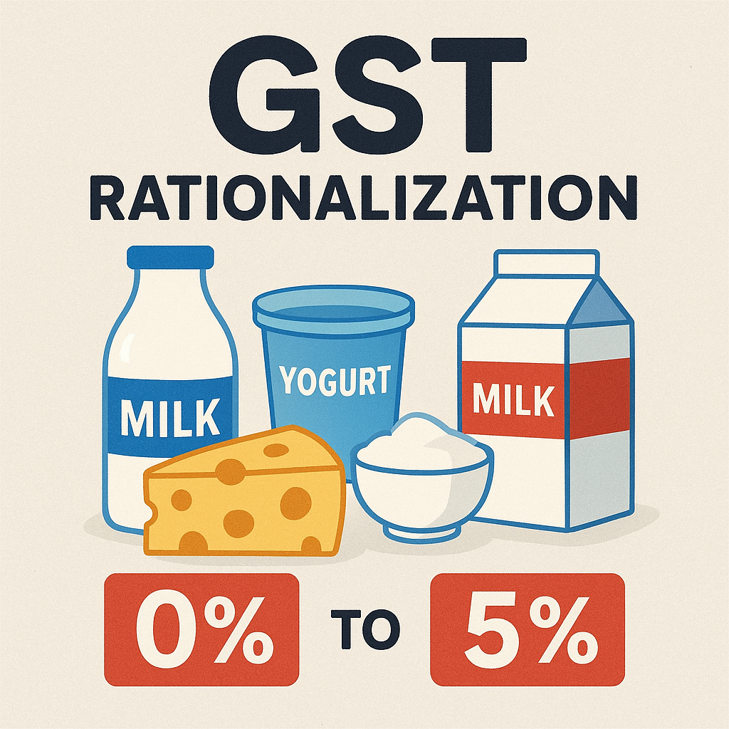 Dairy Sector Gets GST Relief with Nil and 5% Tax Slabs